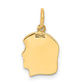 Plain Small .011 Gauge Facing Right Engravable Girl Head Charm - WBC