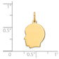 14K Gold Small Facing Left Engravable Boy Head Charm, 10mm