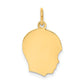 Plain Medium .013 Gauge Facing Right Engravable Boy Head Charm - WBC