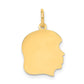 Plain Medium .013 Gauge Facing Right Engravable Girl Head Charm - WBC