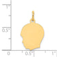 14K Gold Medium Facing Left Engravable Boy Head Charm, 13mm