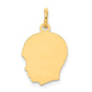 Plain Medium .013 Gauge Facing Left Engravable Boy Head Charm - WBC