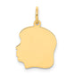 Plain Medium .013 Gauge Facing Left Engravable Girl Head Charm - WBC