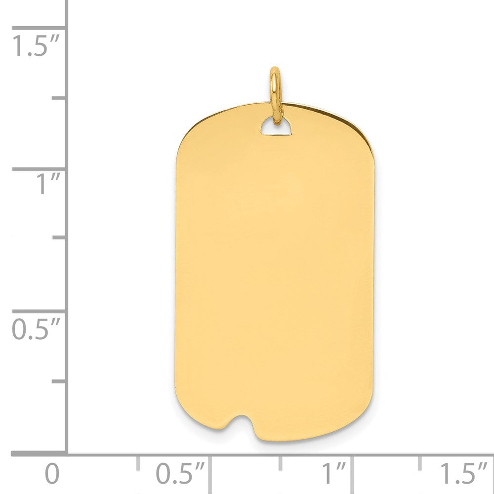 Plain .027 Gauge Engravable Dog Tag with Notch Disc Charm - WBC
