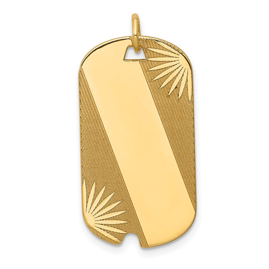 Patterned Sunburst with Diagonal Stripe .013 Gauge Engravable Dog Tag Disc Charm - WBC