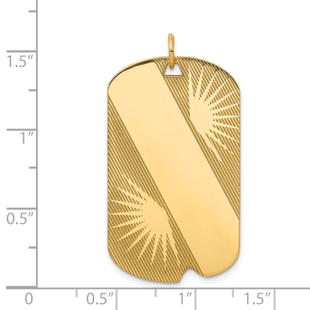 Patterned Sunburst with Diagonal Stripe .018 Gauge Engravable Dog Tag Disc Charm - WBC