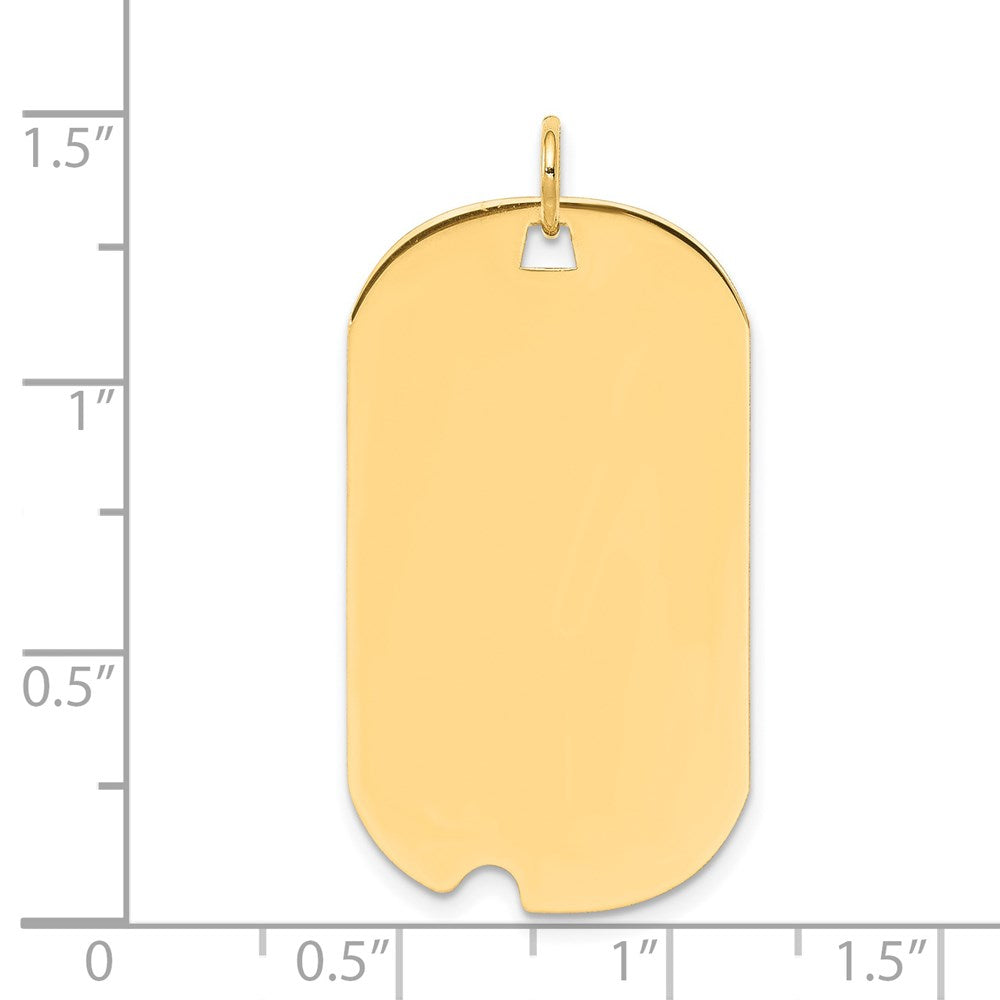 Plain .027 Gauge Engravable Dog Tag with Notch Disc Charm - WBC
