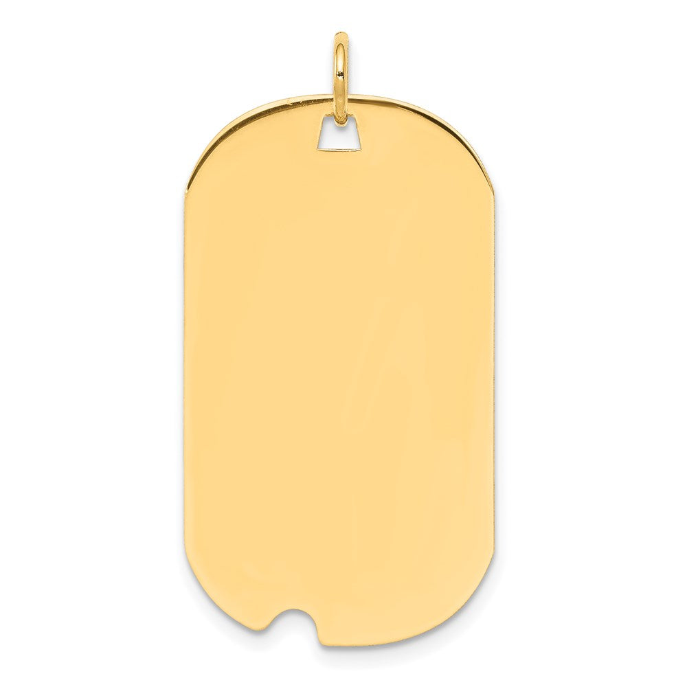 Plain .027 Gauge Engravable Dog Tag with Notch Disc Charm - WBC