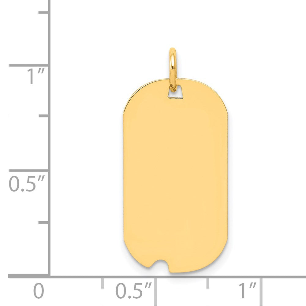 Plain .035 Gauge Engravable Dog Tag with Notch Disc Charm - WBC