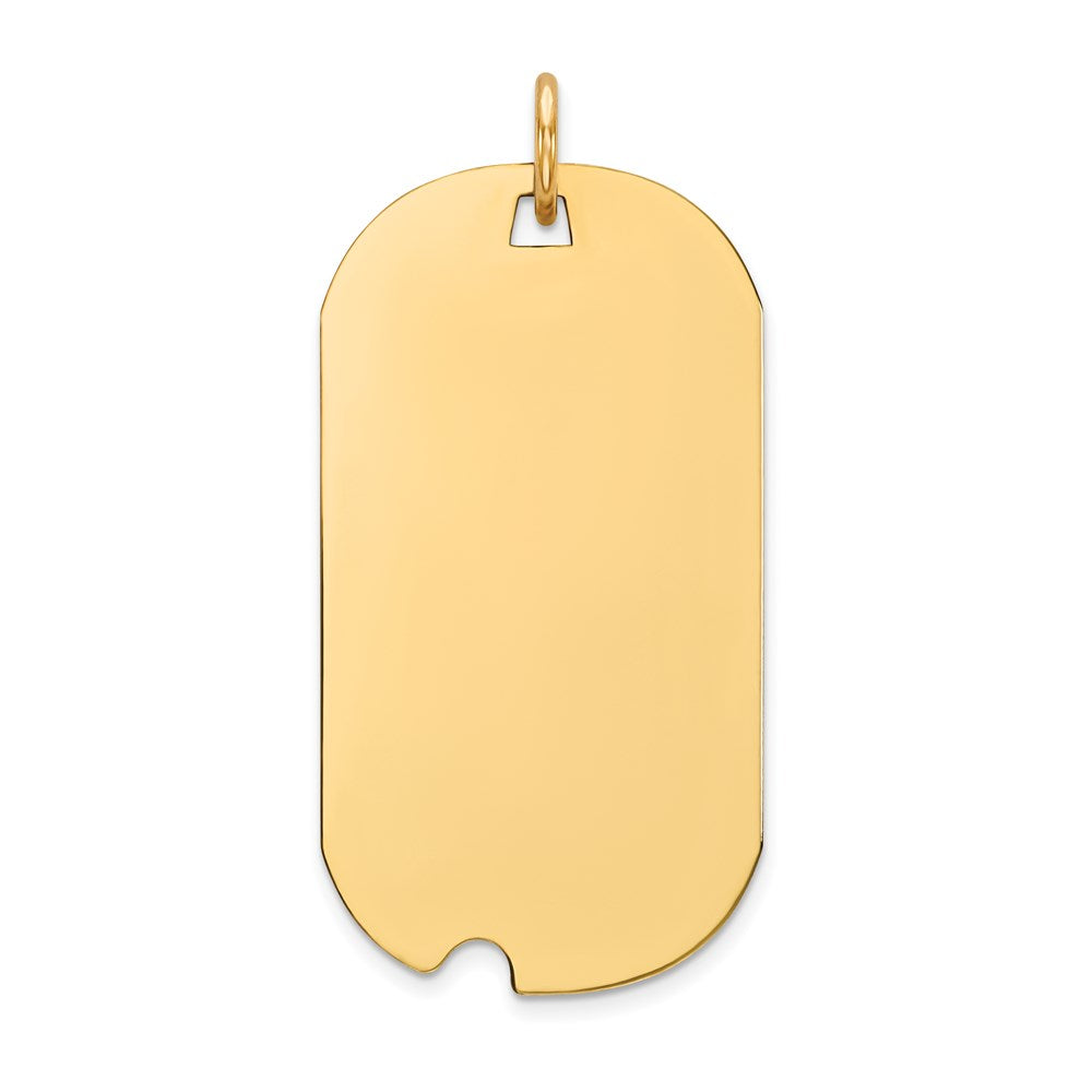 Plain .035 Gauge Engravable Dog Tag with Notch Disc Charm - WBC