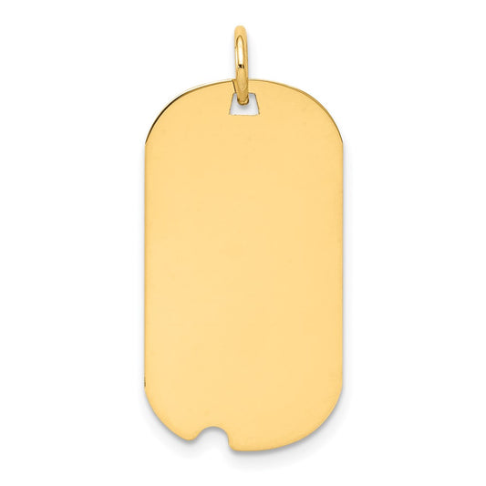 Plain .011 Gauge Engraveable Dog Tag with Notch Disc Charm - WBC