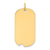 14K Gold Engravable Dog Tag with Notch Disc Charm, 15mm