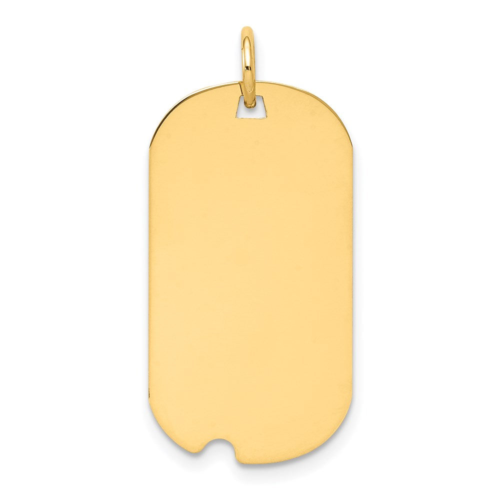 Plain .027 Gauge Engraveable Dog Tag with Notch Disc Charm - WBC