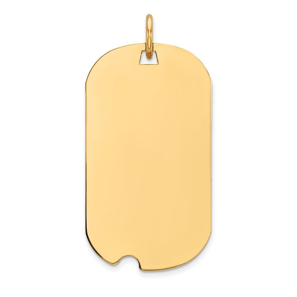 Plain .027 Gauge Engraveable Dog Tag with Notch Disc Charm - WBC