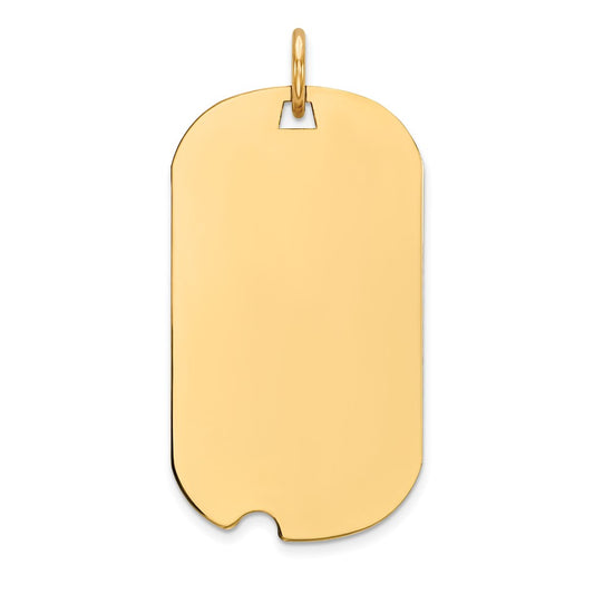 Plain .027 Gauge Engraveable Dog Tag with Notch Disc Charm - WBC