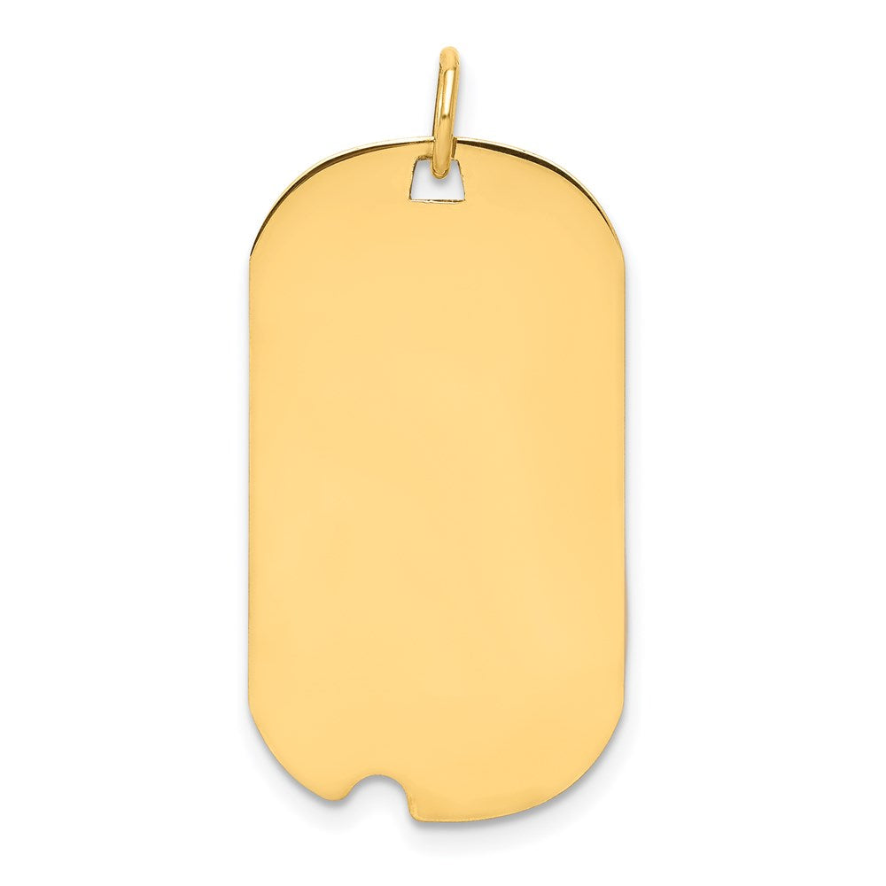 Plain .027 Gauge Engraveable Dog Tag with Notch Disc Charm - WBC