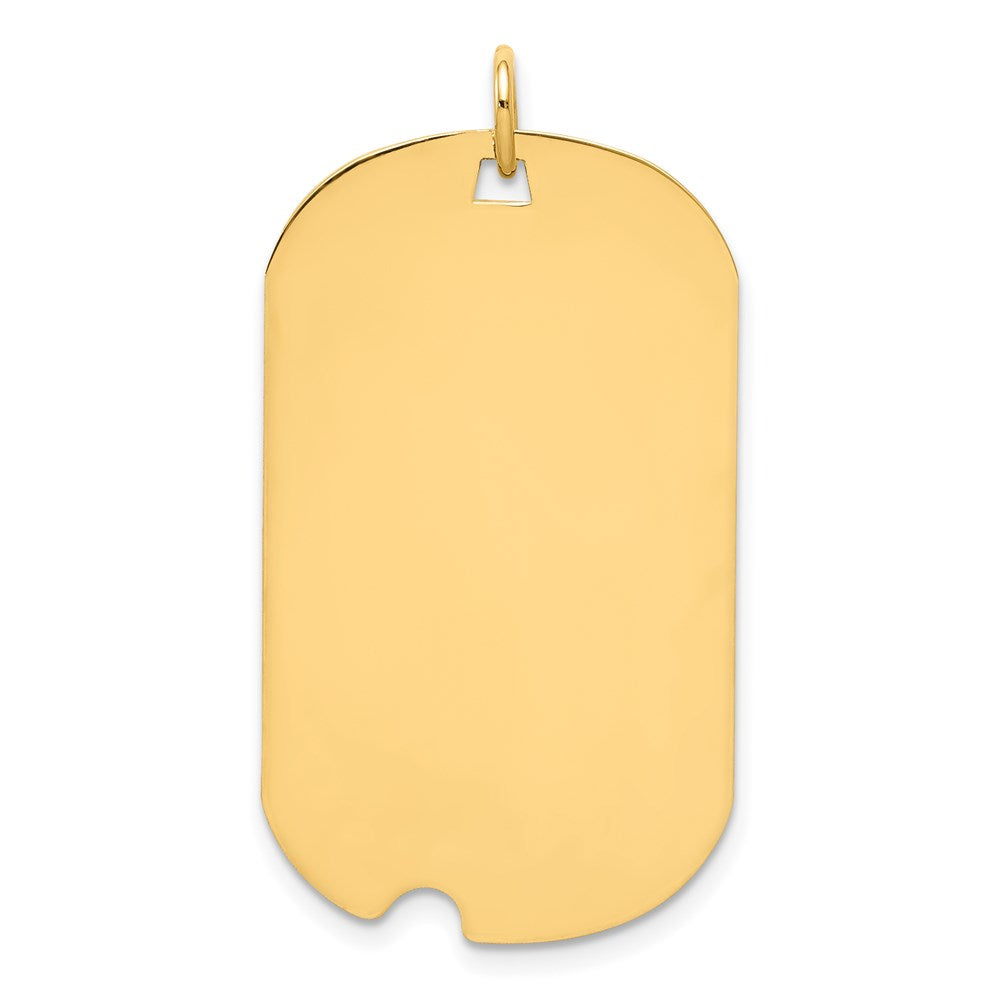 Plain .027 Gauge Engraveable Dog Tag with Notch Disc Charm - WBC