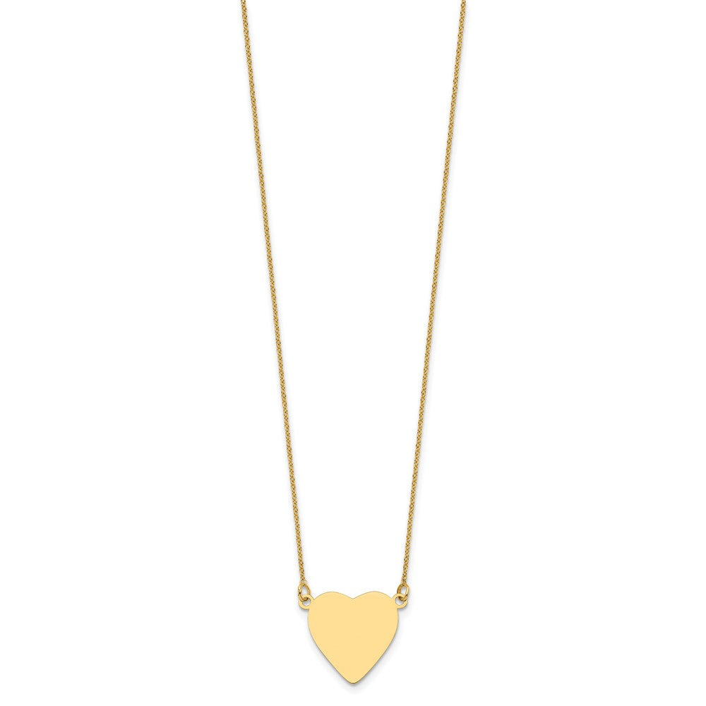 Plain .018 Gauge Heart Engravable Disc Necklace - WBC