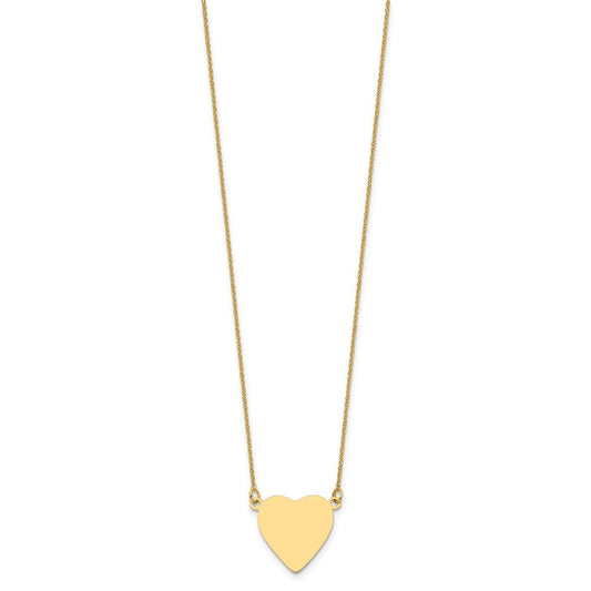 Plain .018 Gauge Heart Engravable Disc Necklace - WBC