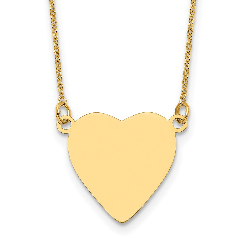 Plain .018 Gauge Heart Engravable Disc Necklace - WBC