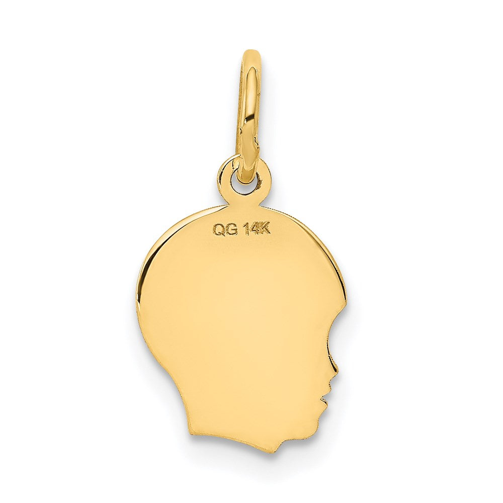 .013 Depth Engravable Boy Head Charm - WBC