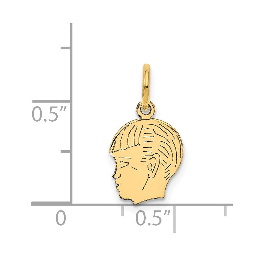 .018 Depth Engravable Boy Head Charm - WBC