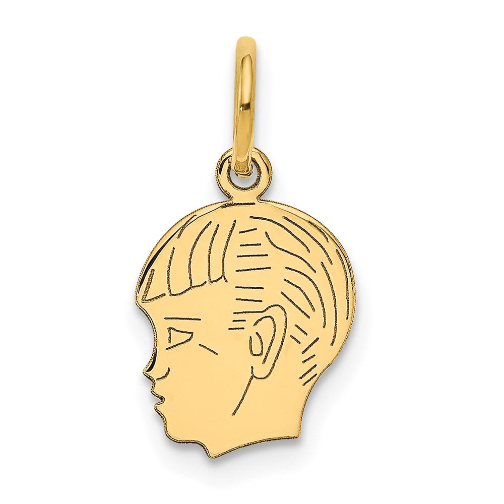 .018 Depth Engravable Boy Head Charm - WBC