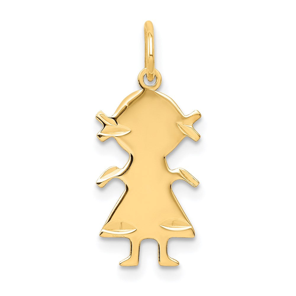 .011 Depth Engravable Girl Charm - WBC