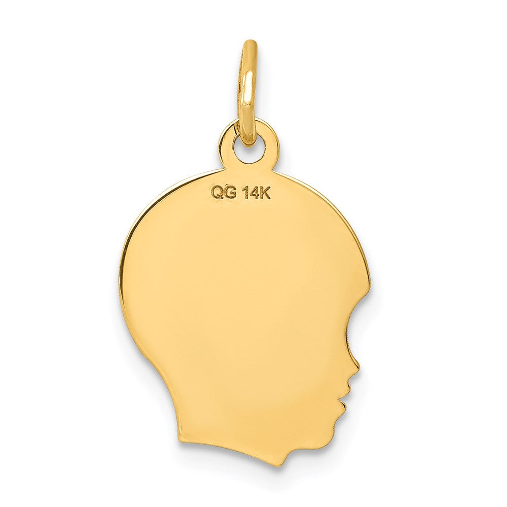 .013 Depth Engravable Boy Head Charm - WBC