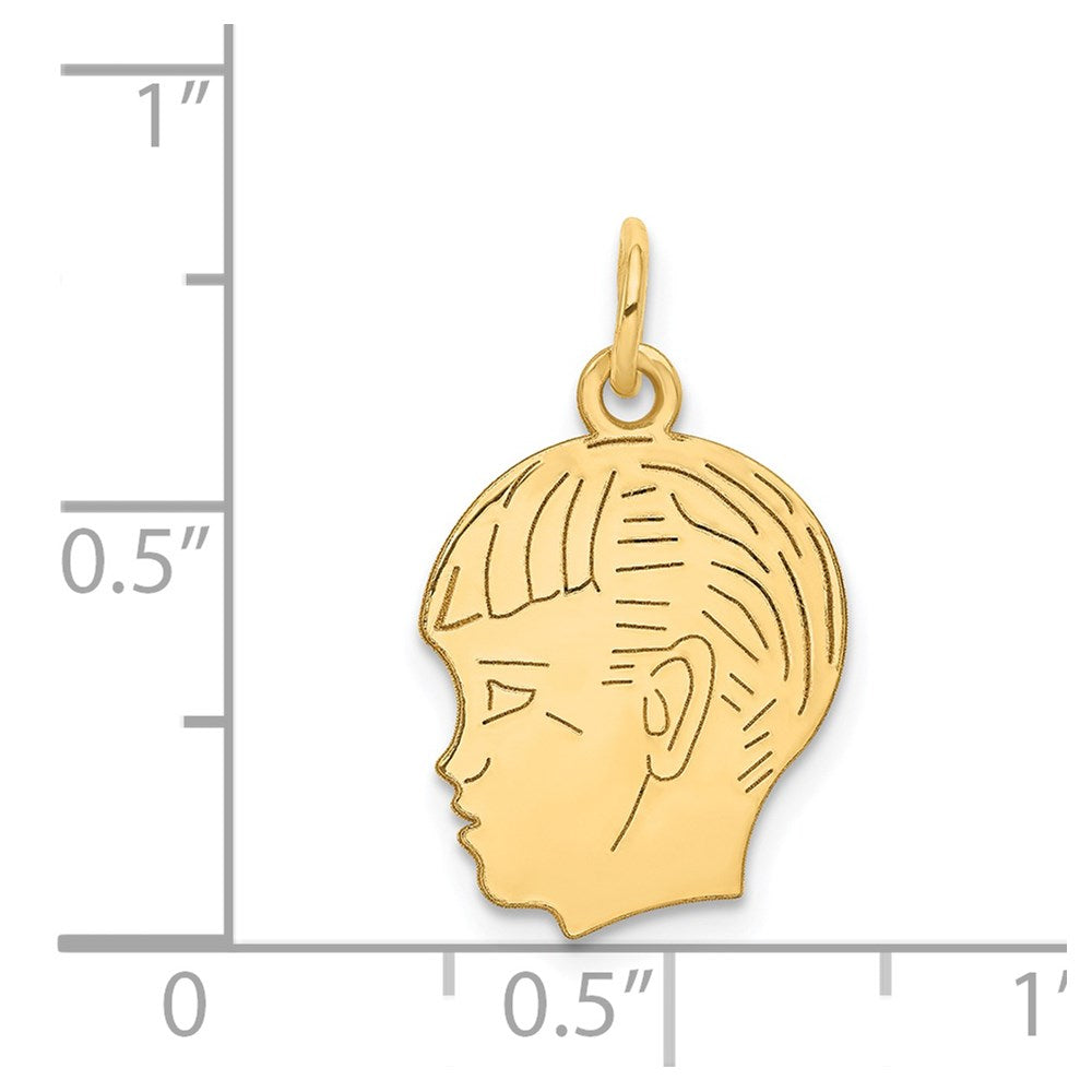 .018 Depth Engravable Boy Head Charm - WBC
