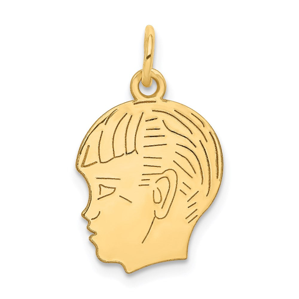 .013 Depth Engravable Boy Head Charm - WBC