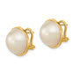 14- Mabe Saltwater Cultured Pearl Omega Back Earrings - WBC