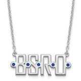 Sterling Silver/Rhodium-plated Polished 4 Initial Enameled Necklace