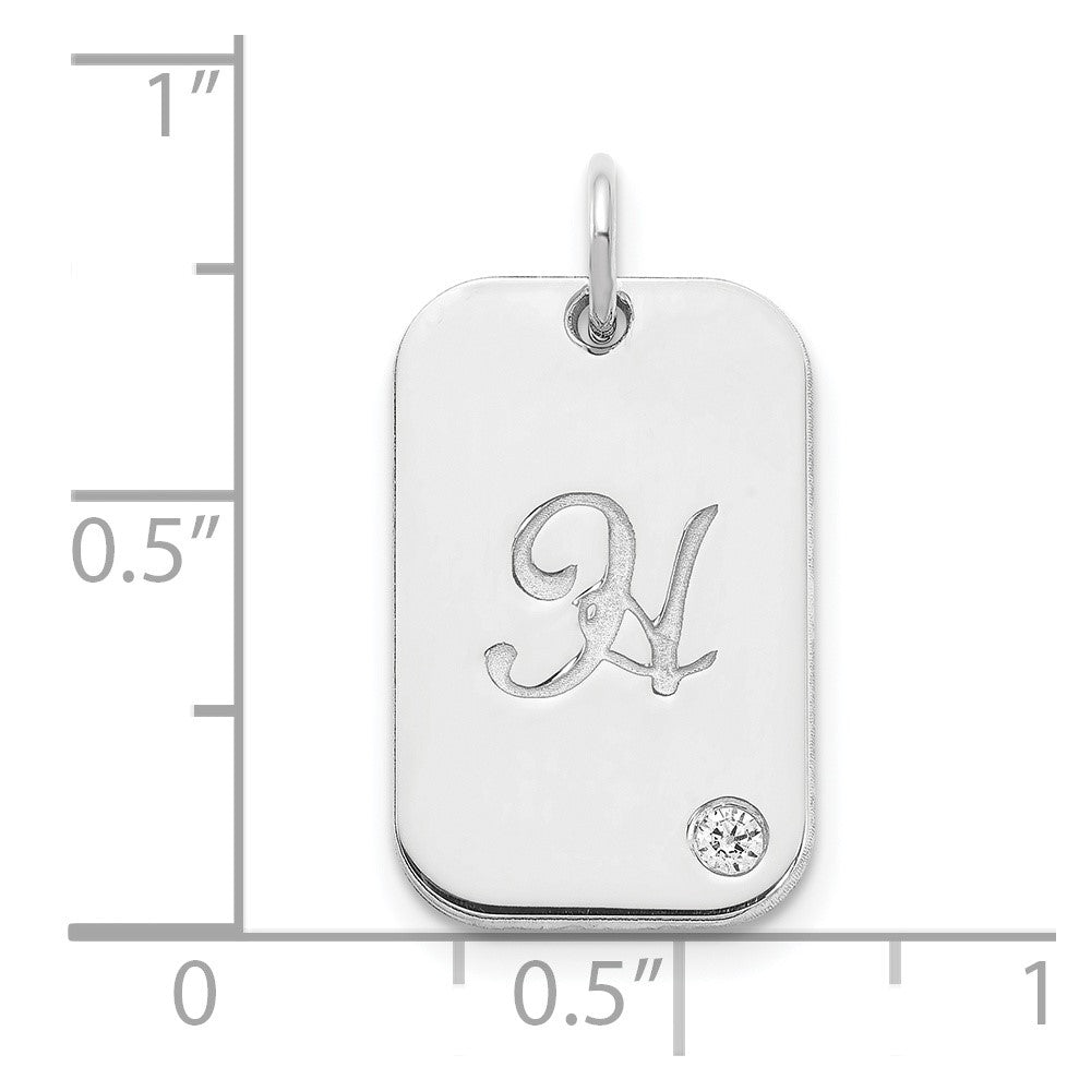 Initial Dog Tag with Diamond Charm - WBC
