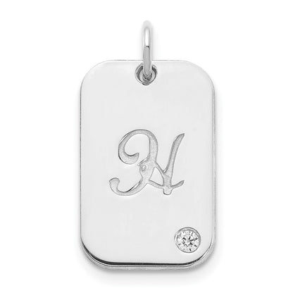 Initial Dog Tag with Diamond Charm - WBC