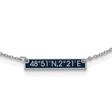 Sterling Silver/Rhodium-plated Brushed 1 Station w/Epoxy Necklace