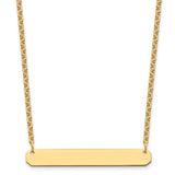 Sterling Silver/Gold-plated Medium Blank Bar Necklace
