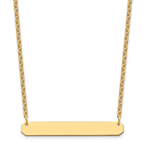 Sterling Silver/Gold-plated Medium Blank Bar Necklace