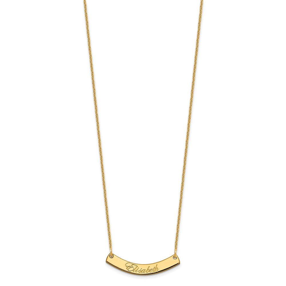 Small EDWARDIAN SCRIPT Curved Bar Necklace - WBC