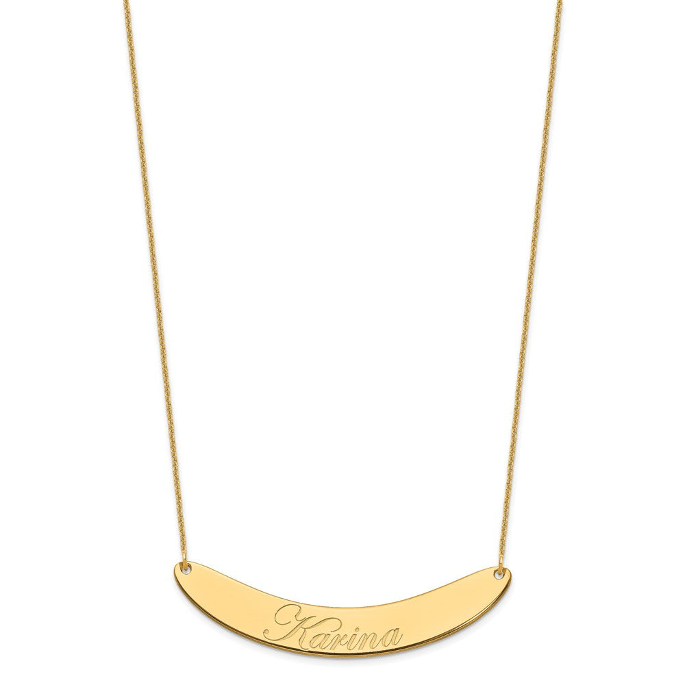Large EDWARDIAN SCRIPT Curved Bar Necklace - WBC
