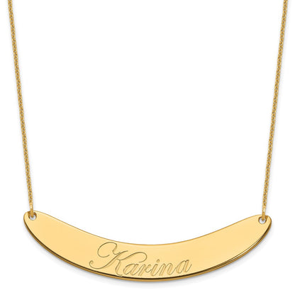 Large EDWARDIAN SCRIPT Curved Bar Necklace - WBC