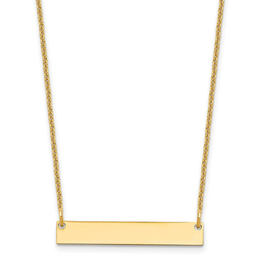 Small Polished Blank Bar Necklace - WBC