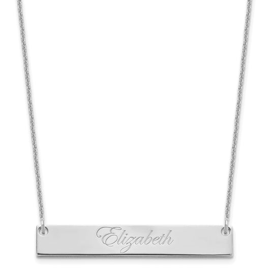 Medium EDWARDIAN SCRRIPT Bar Necklace - WBC