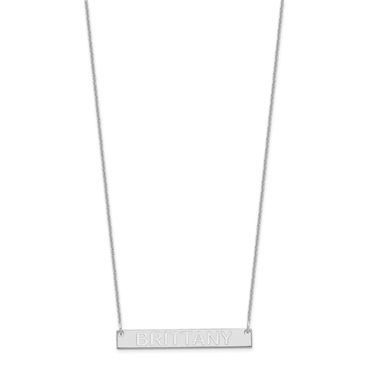 Medium Capitalized ARIAL ROUNDED Bar Necklace - WBC