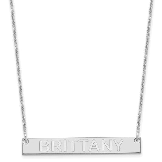 Medium Capitalized ARIAL ROUNDED Bar Necklace - WBC