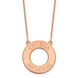 14k Rose Gold Circle with 2 Name Necklace