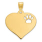 Blank Heart with Cut-out Paw Print Pendant - WBC