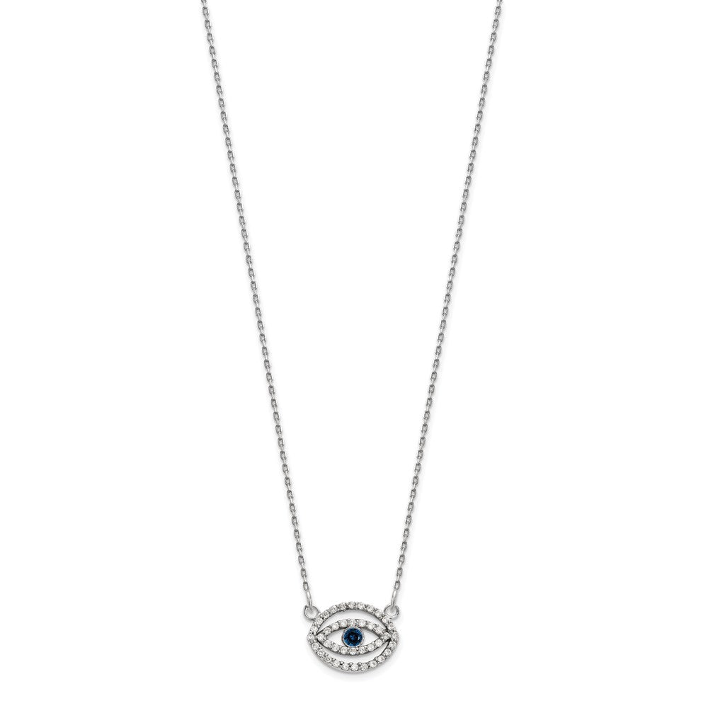 1/4 carat Diamond and Sapphire Evil Eye Necklace - WBC