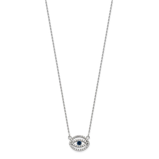 1/4 carat Diamond and Sapphire Evil Eye Necklace - WBC