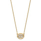 Polished 1/10 carat Diamond Halo Evil Eye Necklace - WBC